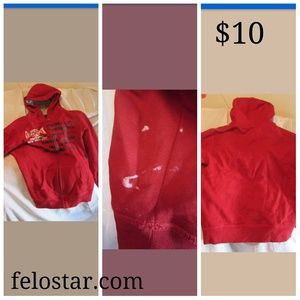 polo ralph lauren hooded sweater zipper red size m